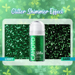 CAHOTO green rolling glitter for hair creates sparkling party styles