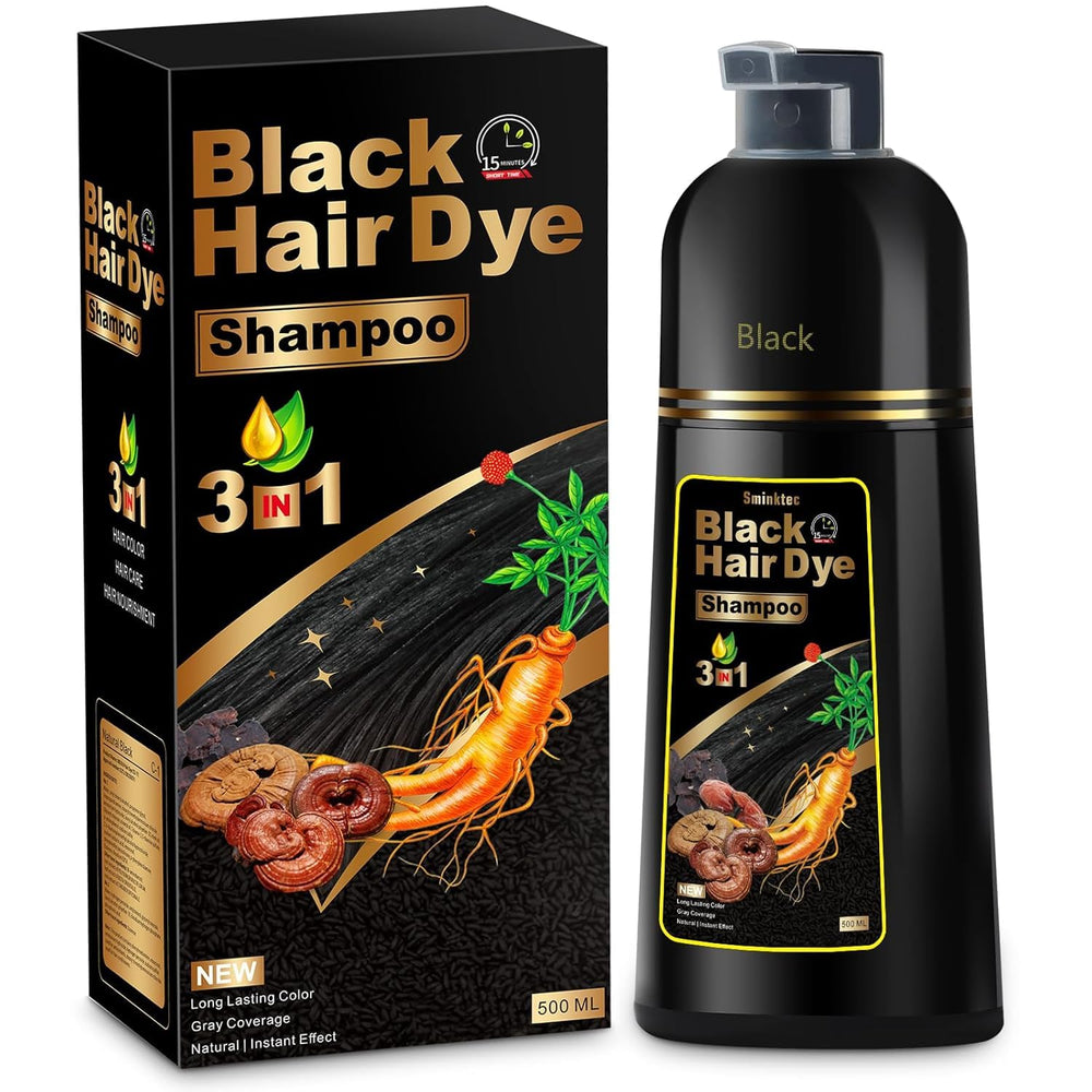 CAJPK Hair Dye Shampoo bottle with herbal formula for gray hair