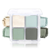 CAKAILA Light Green 4Colors palette with mirror for precise everyday eye looks