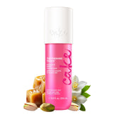 Cake Beauty Hair & Body Mist bottle front showing pistachio-salted caramel scent