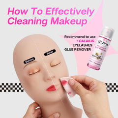 CALAILIS lash mannequin head with skin-tone silicone skin for realistic training.