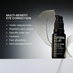 Caldera + Lab Eye Serum application demonstrates gentle under-eye care
