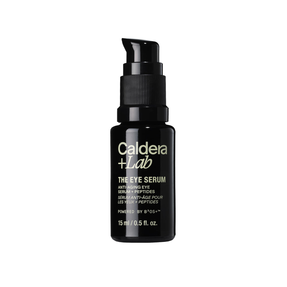 Caldera + Lab Eye Serum bottle shown for daily nourishment and refreshed look