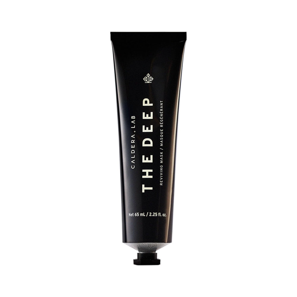 Caldera + Lab The Deep face mask jar closeup shows premium clay detox and hydration.