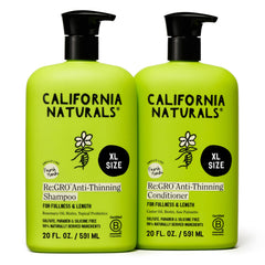 California Naturals Re:GRO Shampoo bottle front promotes scalp vitality and fuller-looking hair.