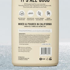 Textura ligera de California Naturals que se transforma en espuma para limpieza agradable