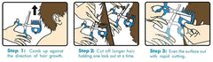 Calming Clipper nine combs offer safe length options from 0.5 to 1.5 inches.