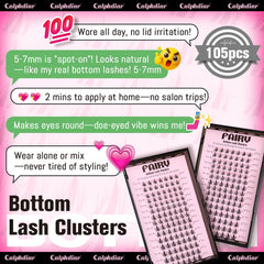 Calphdiar bottom lash clusters invisible band for a born-looking finish