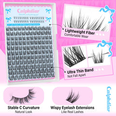 calphdiar c-curly natural lashes closeup highlights soft curvature for daily wear