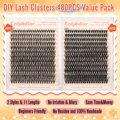 Calphdiar D-curly cluster lashes for a bigger eye look with natural movement