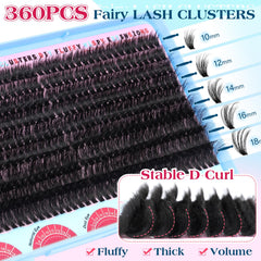 Calphdiar fluff eyelash clusters with fairy tips for wispy, airy lashes.