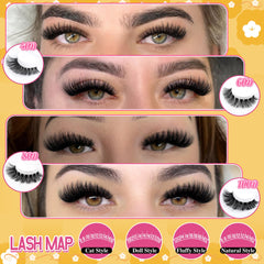 Calphdiar lash clusters 40-60-80-100D range image for customizable volume.