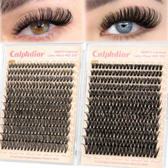 Calphdiar lash clusters 480pcs with 40D/50D, 8–18mm for versatile styling at home