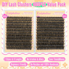 Calphdiar lashes clusters 10-18mm length variety for customized eye shape