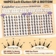 Calphdiar Manga Lash Clusters with spiky tips enhance eye shape and allure