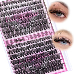 Calphdiar natural lash clusters 30D/40D in 8–16mm for salon-look results.