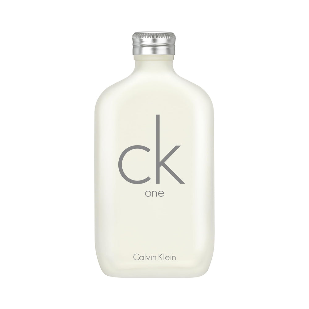 CK One bottle front view, fresh citrus unisex fragrance for daily wear.