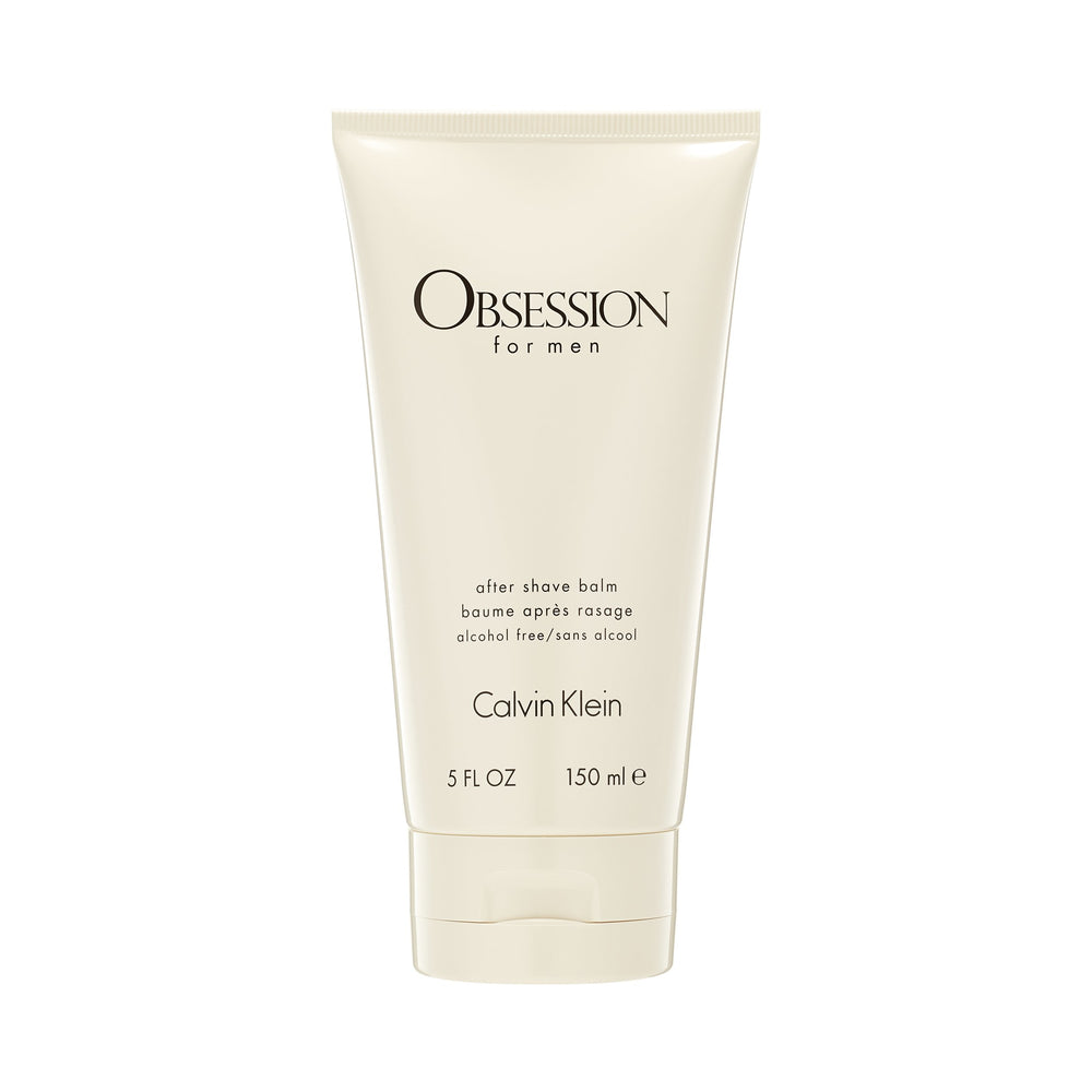 Calvin Klein Obsession for Men balm bottle on display with subtle scent
