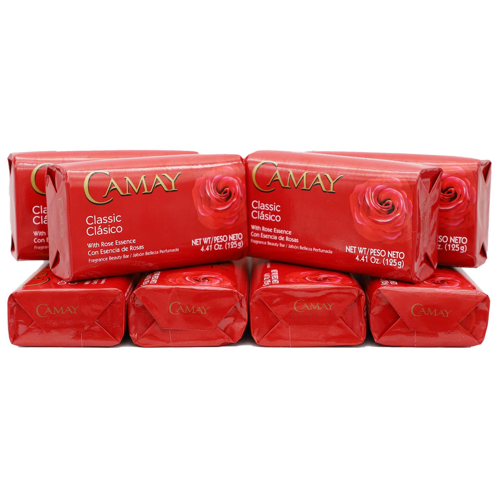Camay Classic Rosa: barra de jabón con fragancia suave que deja la piel fresca.