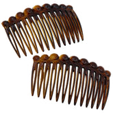Camila Paris CP33/2 tortoise shell side combs provide decorative, secure grip for all hair types.