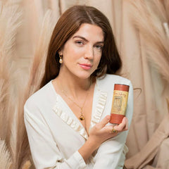 Camille Beckman perfumed body powder ready for daily freshness and comfort.