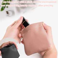 CANIPHA Lambskin pocket cosmetic bag sky blue—compact and handy for organizing lipstick or earbuds.