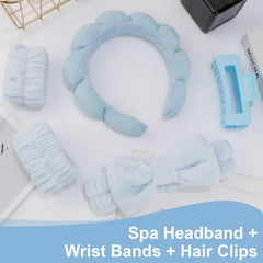 Canitor pulseras lavado facial azul, evitan goteos y mojan menos la ropa.