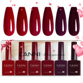 CANNI: esmalte gel 6 colores en botella para aplicación precisa.