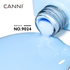 CANNI Baby Blue Gel color swatch demonstrates light to full coverage