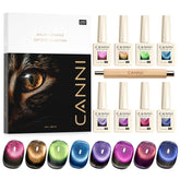 CANNI cat-eye gel nail polish set in red with magnetic effect for dynamic nails