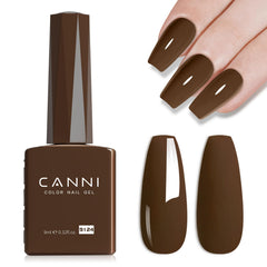CANNI Dark Brown gel polish bottle shows rich color for salon-like shine