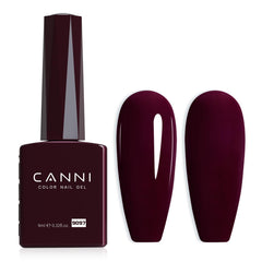 CANNI dark red gel nail polish bottle shows vivid burgundy shade for long-lasting nails