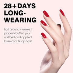 CANNI red gel polish swatch demonstrates rich shine and durable finish