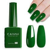 CANNI emerald dark green gel polish bottle close-up for vivid color.