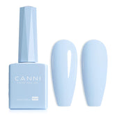 CANNI light blue gel nail polish bottle shows true shade for precise manicures.
