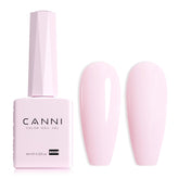 CANNI light pink gel polish bottle close-up shows the soft shade for home manicures