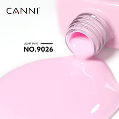CANNI light pink gel polish brush stroke close-up shows smooth application