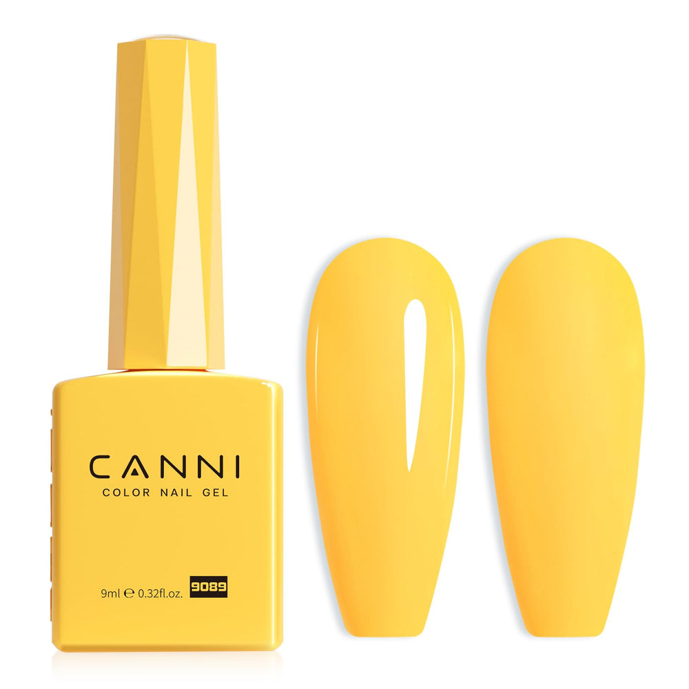 CANNI Neon Yellow Gel Polish bottle shows accurate color for precise application