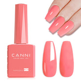 CANNI Pink Gel Nail Polish bottle close-up showing vibrant color and long-lasting gloss.