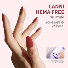 CANNI gel polish application scene emphasizes smooth even coverage