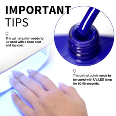 CANNI gel brush applying Royal Blue evenly for flawless at home manicure.
