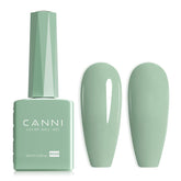 CANNI Sage Green gel polish bottle shows true color for precise at-home manicures.