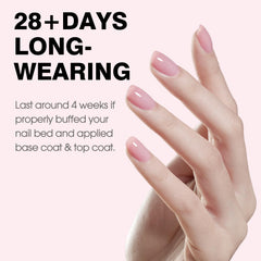 CANNI Soft Pink Jelly nails with glossy finish after application.