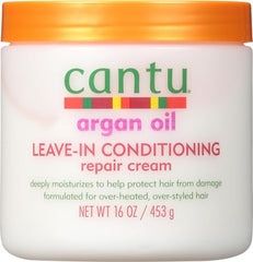 Cantu Argan Oil Leave-In Cream application scene for easy daily use.