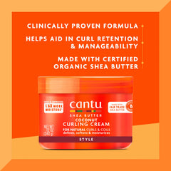 Close-up of Cantu Coconut Curling Cream texture, creamy and light.