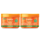 Cantu crema leave-in karité natural en envase doble para hidratación diaria.