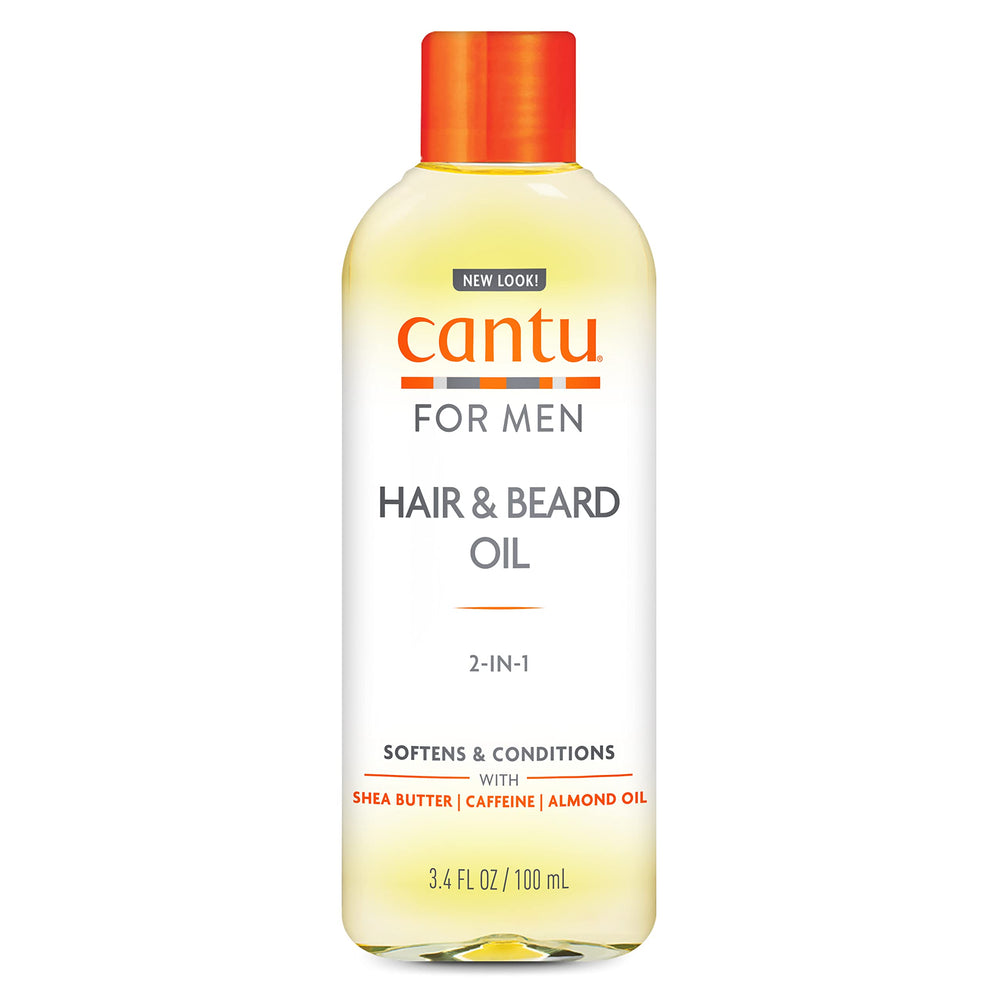 Cantu for Men Hair and Beard Oil bottle ready for daily nourishing grooming.