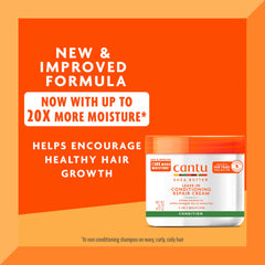 Cantu crema reparadora muestra textura cremosa para uso diario y manejo