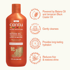 Cantu Ultra Moisture Shampoo con aceite de ricino negro jamaicano para fortalecimiento