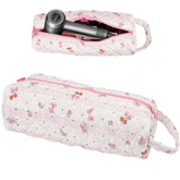 Canumer Cherry Pattern Hair Tools Organizer Bag front view showing stylish storage for travel